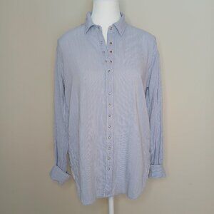 Anthropologie Pistola Snap Front Striped Blouse Size Small